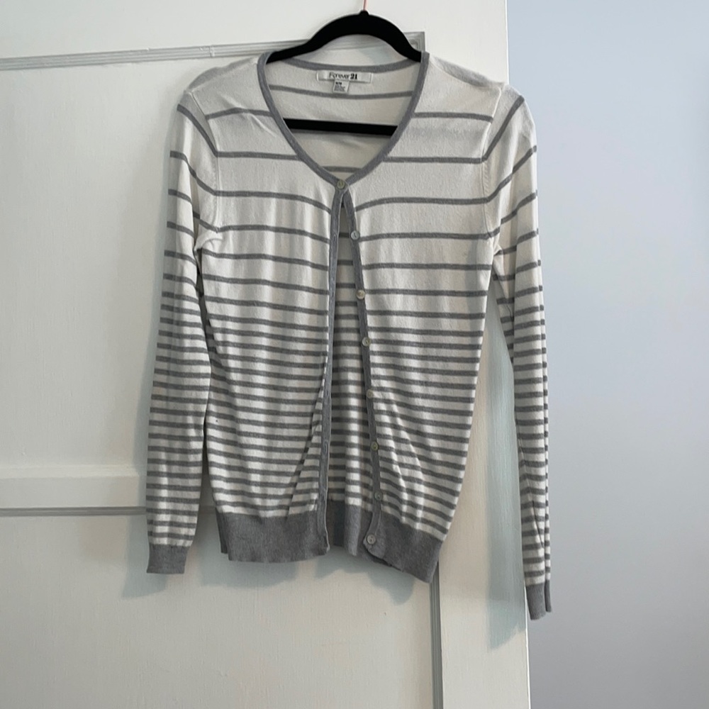 Forever 21 long sleeve button up sweater (size M)